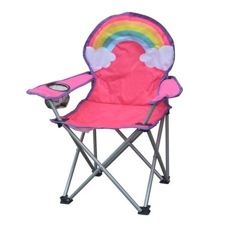 JECO Jeco OF-KC04 Jeco Kids Outdoor Folding Lawn & Camping Chair with Cup Holder; Rainbow Camp Chair OF-KC04